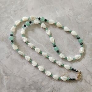 Vintage Gold Jade Hematite Necklace